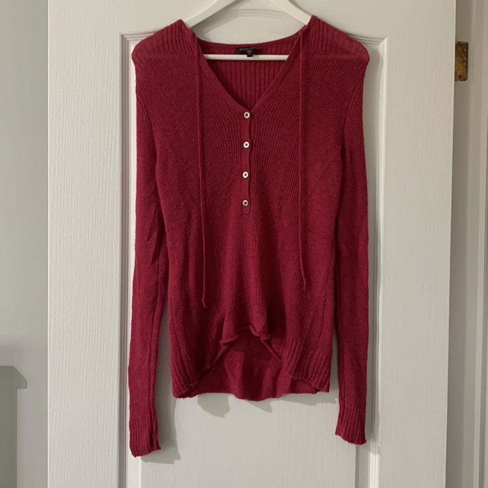 Eileen Fisher 100% Merino Wool Sweater- Dark Red and Super Soft!